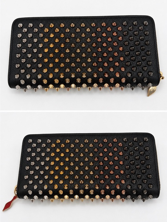 Christian Louboutin Handbags - Christian Louboutin Calfskin Empire Panettone Spiked Zip Around Wallet- EUC🌟